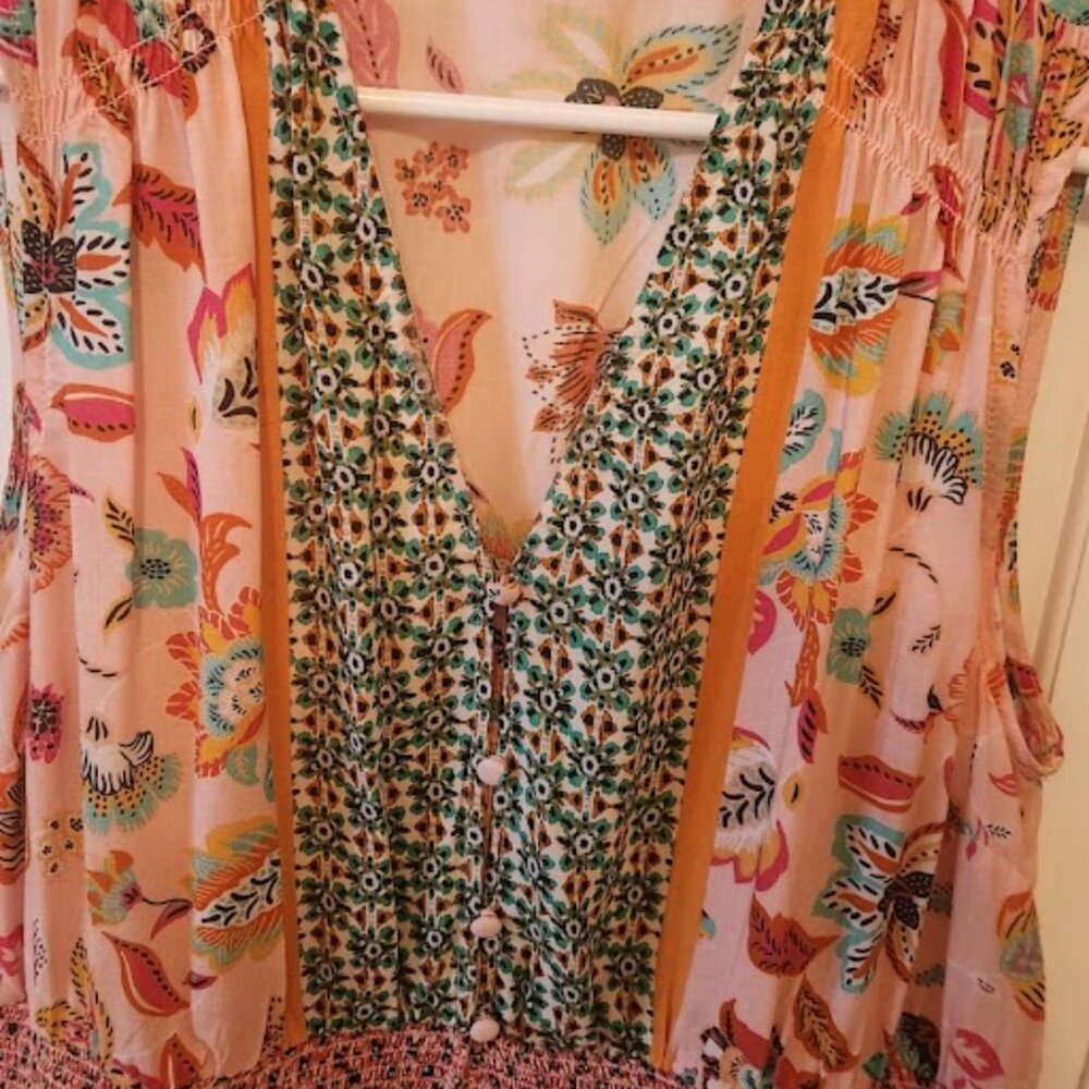 Liverpool Los Angeles Floral Beaded Peplum Top - Bohemian Chic! - Picture 5 of 5